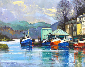 Harlequin Boats, 24x30cm, oil